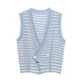 thumbnail image 1 of Aayomet Oversized Sweater Vest for Women Knit Cardigan Sweater Vest Vest (Light Blue, M), 1 of 5
