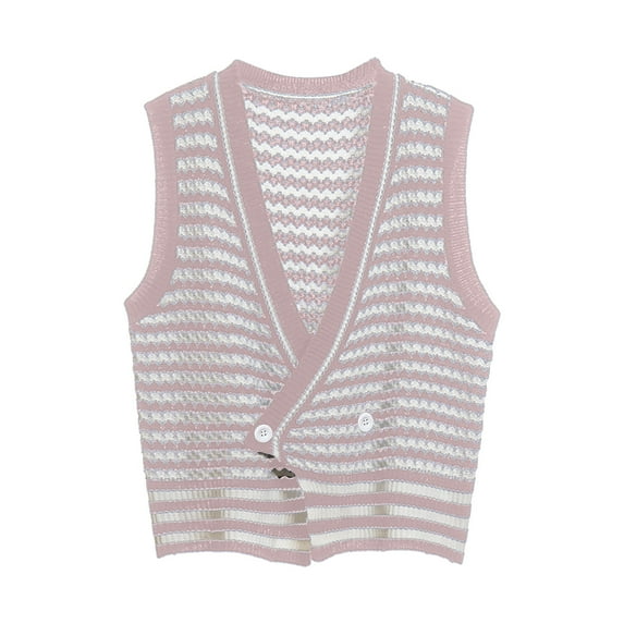 Aayomet Oversized Sweater Vest for Women Knit Cardigan Sweater Vest Vest (Pink, M)