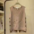 thumbnail image 1 of Aayomet Oversized Sweater Vest for Women Sweater Undershirt (Black, XL), 1 of 3