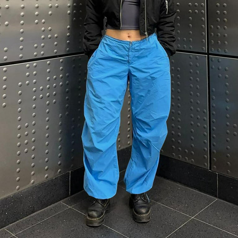 Aayomet Sweatpants Women Women Casual High Waisted Cargo Pants Wide Leg  Casual Denim Women Business Casual Pants plus Size,Blue S