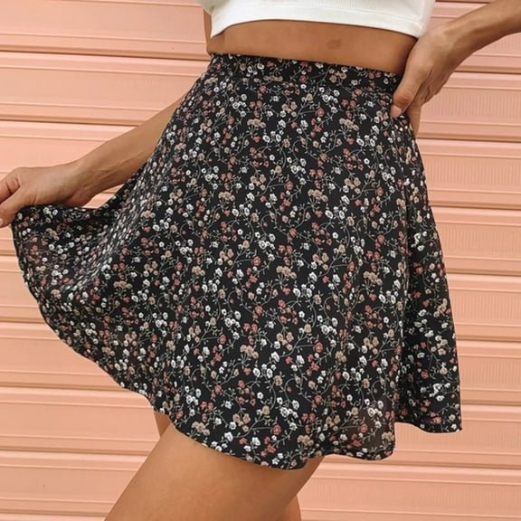 Aayomet Plaid Skirts For Women Women's Fall Winter A-Line Swing Pleated Long Maxi Wool Skater Skirt,Black L