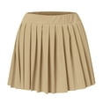 thumbnail image 1 of Aayomet Pleated Skirts For Women Womens Mini Pleated Skirt Club High Elastic Tennis Skating Skirt A Line Skirt,Khaki Large, 1 of 4