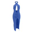 thumbnail image 1 of Aayomet Plus Size Dress For Women Women's Casual Loose Sundress Long Dress Sleeveless Split Maxi Dresses Summer Beach Dress,Blue M, 1 of 5