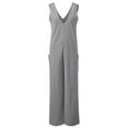 thumbnail image 1 of Aayomet Plus Size Jumpsuits For Women Women Summer Wide Leg Jumpsuit Sleeveless V Neck Casual Loose Jumpsuit Comfy Baggy Tank,Gray S, 1 of 5