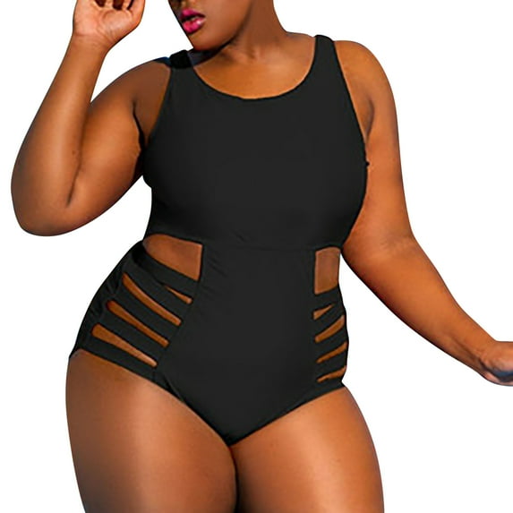 Aayomet Plus Size One Piece Swimsuits for Women Flounce Tummy Control Bathing Suits Vintage Swimwear,Multicolor XXL