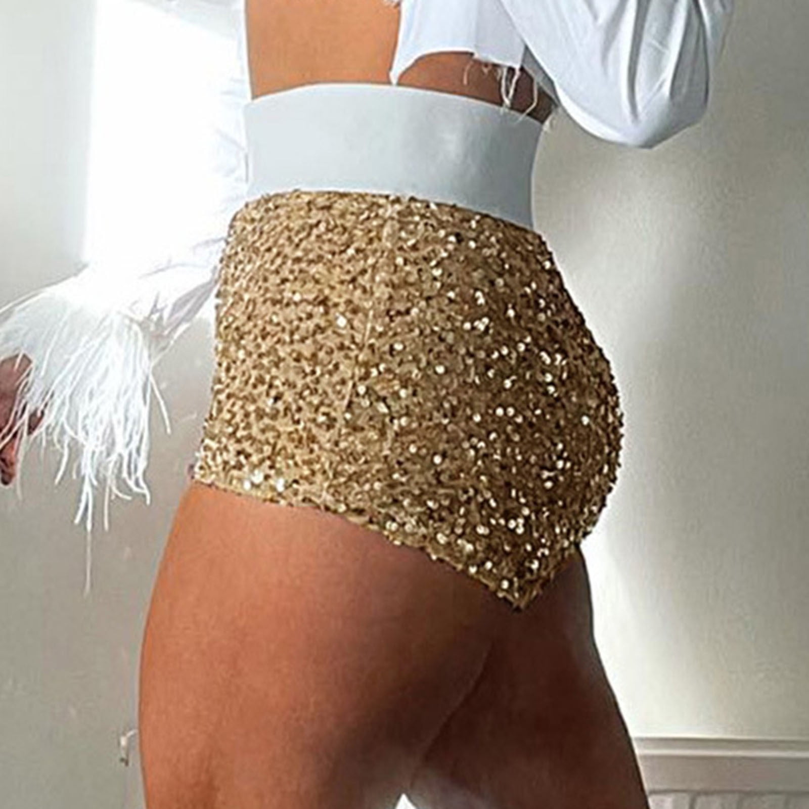 Ladies top gold shorts