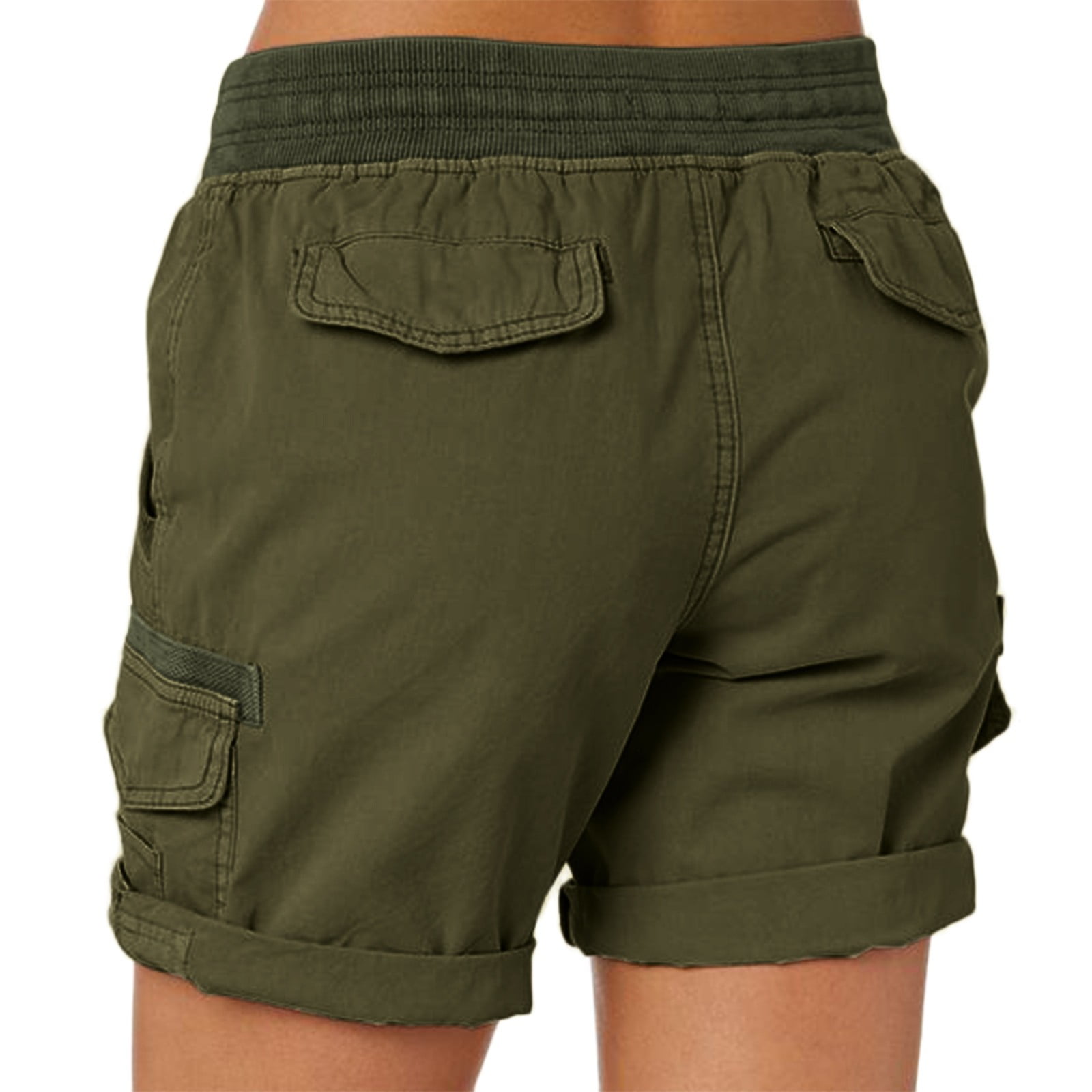 Aayomet Plus Size Shorts for Women Women Cargo Shorts Summer Loose Hiking  Shorts With Pockets,Brown XXL 