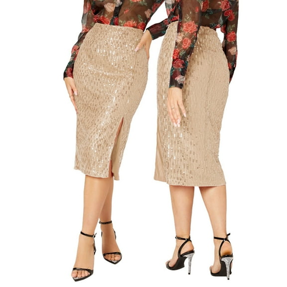 Aayomet Plus Size Skirt Women'S Solid Color Sequins Fashion High Waist Slim Casual Half Body Skirt,A Large
