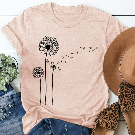 Aayomet Plus Size Tops For Women Womens Summer Floral Tops V Neck T Shirts Cute Short Sleeve Tunic,Pink XXL