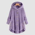 thumbnail image 1 of Aayomet Plus Size Winter Coats for Women 2023 Warm Sherpa Lined Distressed Jackets Hooded Parka Suede Pea Coat Outerwear (Purple, S), 1 of 4