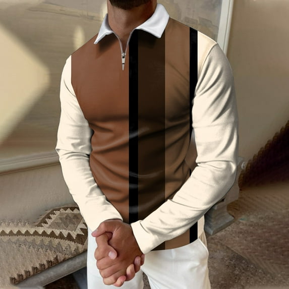 Aayomet Polo Shirts For Men Casual Autumn Winter Long Sleeve Turndown Neck Shirt Black Button Up Shirt Women Beige,XXL