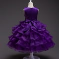thumbnail image 1 of Aayomet Princess Dresses For Girls Kids Dress Girls Birthday Long Elegant Sleeveless Mesh Princess Flower Girl Dresses Wedding,Purple 2-3 Years, 1 of 3