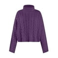 thumbnail image 1 of Aayomet Pullover Sweaters for Women Color Casual Pullover Sweater (Purple, XL), 1 of 4