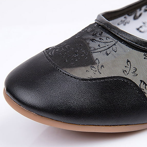 Aayomet Pumps Shoes Women Women's Middle Heel Mesh Buckle Latin Dance Shoes Single Shoe Dance Shoes,Black 7