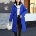 thumbnail image 1 of Aayomet Rain Coats For Women Women's Elegant Winter Overcoat Mid-thigh Stand Collar Single Long Coat,Blue XXL, 1 of 4