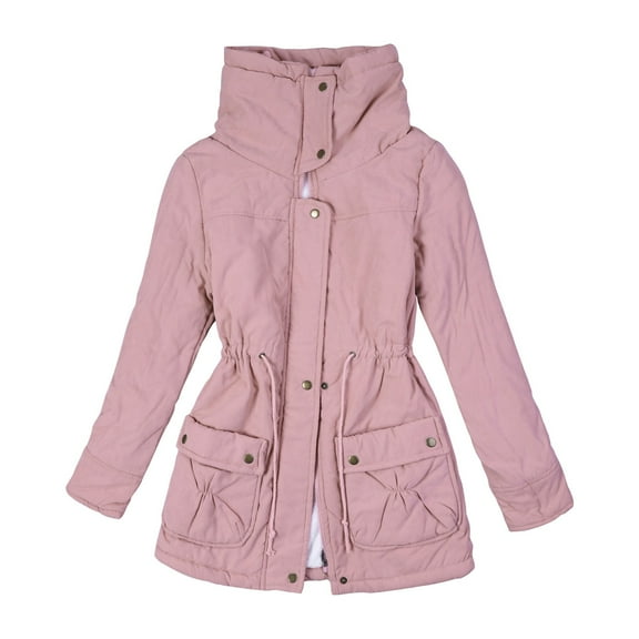 "Aayomet Rain Coats For Women Women's Trench Coat Double- Classic Lapel Overcoat Belted Slim Outerwear Coat with Detachable Hood,Pink M"