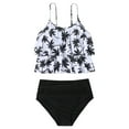thumbnail image 1 of Aayomet Ruffled High Waist Split Beachwear Swimming Swimsuits Two Pieces For Women Bikinis Swimwear Junior Bathing Suits,White X-Large, 1 of 5
