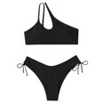 thumbnail image 1 of "Aayomet Bikinis For Women Bikini Sets for Woman Two Piece Swimsuits High Waisted Adjustable Straps Back Hook V Neck,Black M", 1 of 5