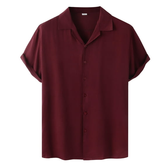 "Aayomet Shirts For Men Short Solid Turn-Down Single Shirt Casual Men's Collar Shirt Beach Shirts For Men ,M"
