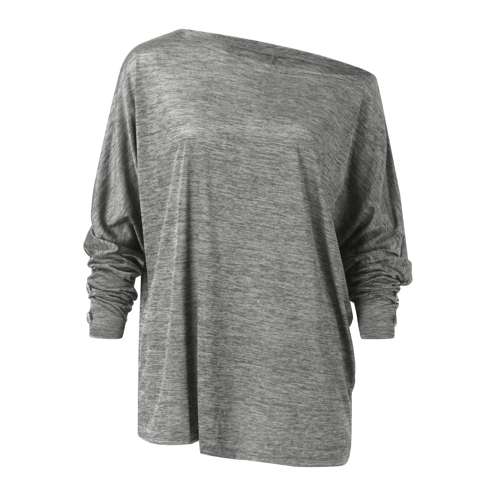 Kissfix Women's Long Sleeve Henley Top - Ribbed Knit Casual Blouse With Button Detail, Khaki