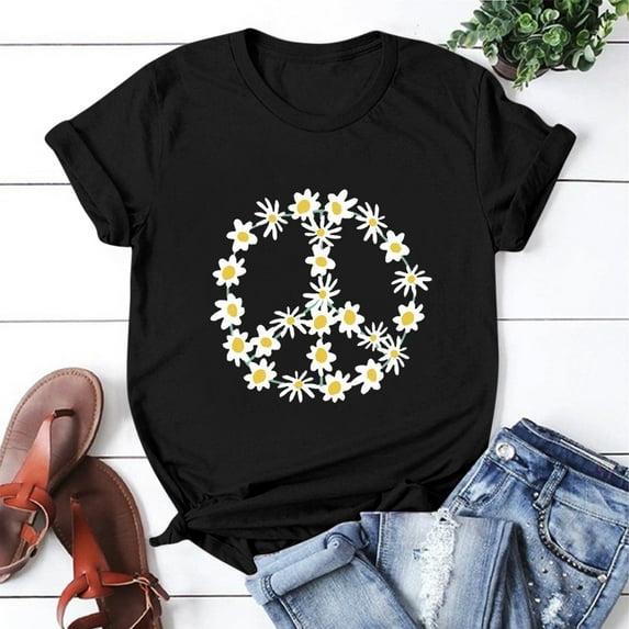 Aayomet Shirts For Women Women's Short Sleeve Tops Leopard Color Block T Shirt Casual Tunic Crew Neck Striped Shirts,Black M