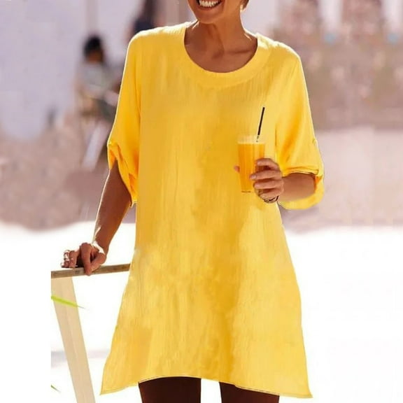 Aayomet Shirts For Women Womens Loose Fit Tshirts Short Sleeve Summer Tops Casual Workout Yoga Tunic T Shirts Tops,Yellow L