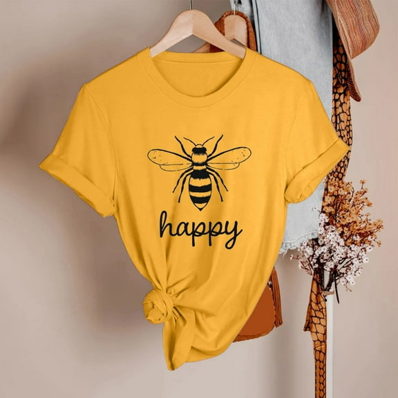 Aayomet Short Sleeve Shirts For Women Women's Tech Stretch Short-Sleeve Crewneck T-Shirt,Yellow M