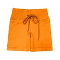 thumbnail image 1 of Aayomet Shorts For Women Casual Summer Women's High Waisted Leather Shorts Roll Hem Shorts with Pockets,Orange M, 1 of 2