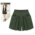thumbnail image 1 of Aayomet Shorts For Women Pants Size Loose Women Solid Summer Shorts Lady Casual Plus Pockets Linen Shorts For Women Green,3XL, 1 of 5