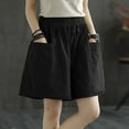thumbnail image 1 of Aayomet Shorts For Women Trendy Womens Comfy Drawstring Casual Elastic Waist Pocketed Shorts,Black 5 Years, 1 of 5