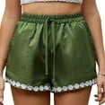 thumbnail image 1 of Aayomet Shorts For Women Womens Casual Shorts Comfy Elastic Waist Drawstring Pocket Shorts Pants,Green XXL, 1 of 5