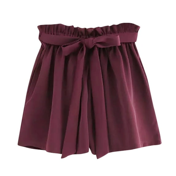 Aayomet Shorts for Women Casual Summer Elastic Drawstring Comfy Shorts Pocketed, Red S