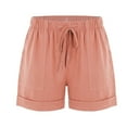 thumbnail image 1 of Aayomet Shorts for Women Shorts Casual Women's Cotton High Waist Casual Pocket Pants Loose Straight Leg Fashion Sports Pants,Pink L, 1 of 5