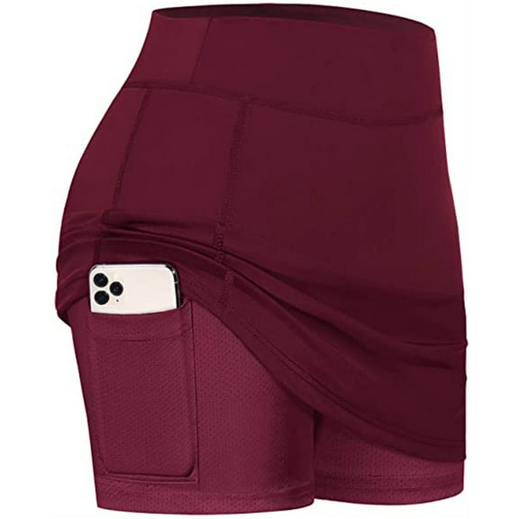 Aayomet Skirts For Women Midi Length Women's Tennis Skirts Run yoga Inner Shorts Elastic Sports Pockets Skorts, X-Large