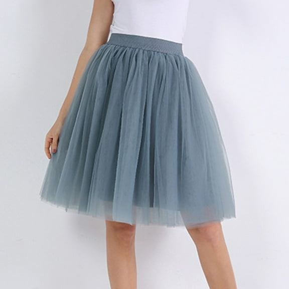 Aayomet Skirts For Women Trendy Carnevale New Women Tulle Skirts Knee Length Long Adult Tutu Layered Short Prom Party Midi Skirt,Dark Gray X-Large