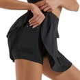 thumbnail image 1 of Aayomet Skorts Skirts For Women Womens Solid Color Skirt Pants High Waist Shirt Pocket Sports Pleated Skirt Training Sweat,Black Medium, 1 of 3