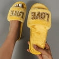 thumbnail image 1 of Aayomet Slippers Women Women Slippers Flat Bottom Non Slip Open Toe Rhinestone Letter Solid Color Slip On Comfortable (Yellow, 9), 1 of 5