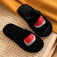 thumbnail image 1 of Aayomet Slippers for Women Indoor Flat Slide Slippers Comfy Open Toe House Shoes Cotton Slippes (Black, 6), 1 of 3