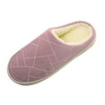 thumbnail image 1 of Aayomet Slippers for Women Indoor Fuzzy Plush Lining Slip-on House Shoes for Indoor & Outdoor,Red 37, 1 of 5