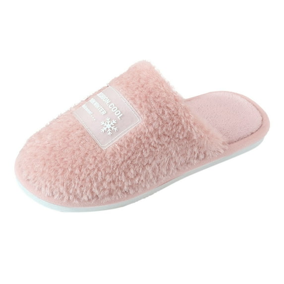 Aayomet Slippers for Women Warm Cozy Fuzzy Soft Touch Slippers Non-Slip Lined Slippers,Pink 41