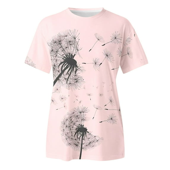 Aayomet Sparkly Tops For Women Women's Graphic Oversized Tees Letter Print Summer Tops Half Sleeve Loose Casual T Shirts,Pink M