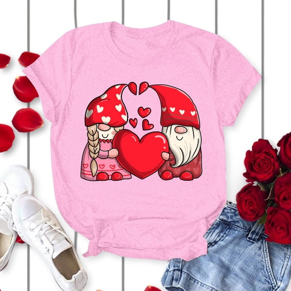 Aayomet Sparkly Tops For Women Women's Short Sleeve Cute Print Button Down Shirt Tops,Pink XXL