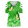 thumbnail image 1 of Aayomet Sparkly Tops For Women Womens Tops Short Sleeve V Neck Summer Shirts Casual Tunic,Green S, 1 of 3