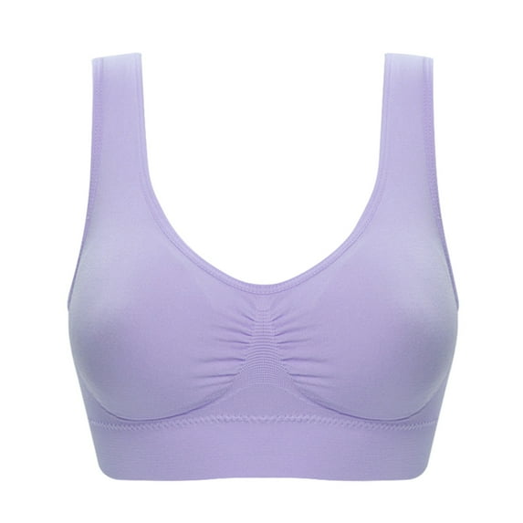 Aayomet Sports Bra Bra Plus Bra Ultra Thin Size Full Cup Tops Large Color Sports Women Bra Women's Blouse,Purple 3X-Large