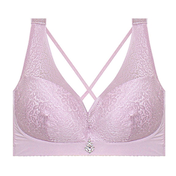 Aayomet Sports Bra for Women Women's Minimizer Bra Plus Size Underwire Smooth Full Coverage Seamless Bras,Purple XXL