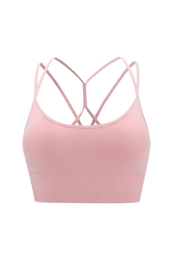 Sports Bras for Women Sports Bra for Women Padded Medium Support Criss Cross Strappy Bras Seamless High Impact Yoga Exercise Athletic Bras (Red,L)