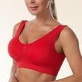 thumbnail image 1 of Aayomet Sports Bras Women's Seamless MID Impact Keyhole Sport Bra with Removable Pads,Red L, 1 of 5