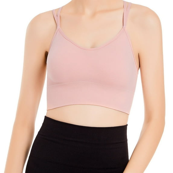 Aayomet Sports Bras for Women Womens Back Sport Bras Padded Strappy Cropped Bras For Yoga Workout Fitness Bras,Pink XL