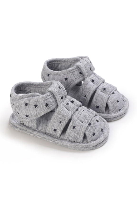 Spring And Summer Children Baby Toddler Shoes Boys And Girls Sandals Flat Bottom Round Toe Light Soft Solid Slider Baby,Grey 4