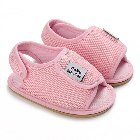 Aayomet Spring And Summer Children Baby Toddler Shoes Boys And Girls Sandals Flat Mesh Breathable And Baby Boy Sandal,Pink 6